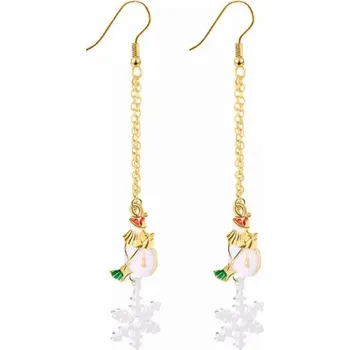 Náušnice NÁUŠNICE Dlouhé vánoční Sněhulák Sněhová Vločka Zimní