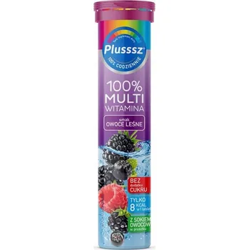 Plusssz 100% Multivitamin Ovocné plody lesa šumivé tablety 20 kusů