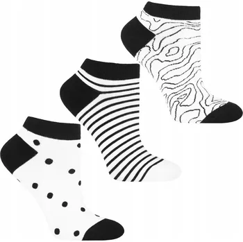 Dámské ponožky 3x Kotníkové Ponožky Ponožky Černobílé Stylové MORAJ 35-38