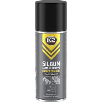 Barva ve spreji K2 Silgum Těsnící Guma ve Spreji Černá na Okapy, Komíny a Střechy 400ml