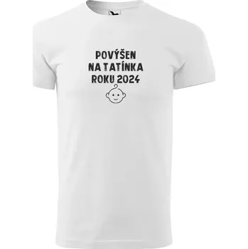 Sablio Tričko s potiskem pro tatínka Povýšen na tatínka roku 2024 - bílé M