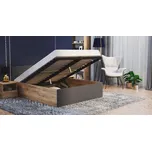Manželská postel PANAMA 160x200 se zvedacím dřevěným roštem DUB ŠEDÁ