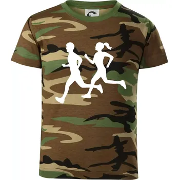 Chlapecké tričko Bezci - žena a muž (Moňas) - Dětské maskáčové triko - 122 cm/6 let ( Hnědý maskáč )