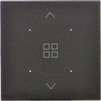 vypínač Kryt pro elektronické vypínače a ovladače, 1 násobný, s piktogramy pro, Simon 55 TKE13/149, černá metalizovaná