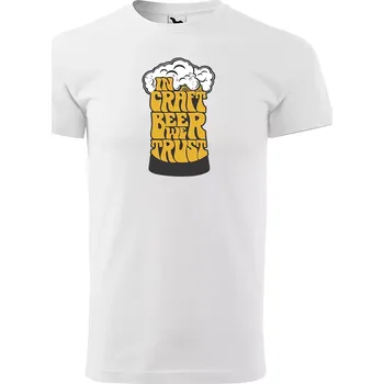 Pánské tričko Sablio Tričko s potiskem In craft beer we trust - bílé L