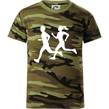 Chlapecké oblečení Bezci - žena a muž (Moňas) - Dětské maskáčové triko - 146 cm/10 let ( Zelený maskáč )