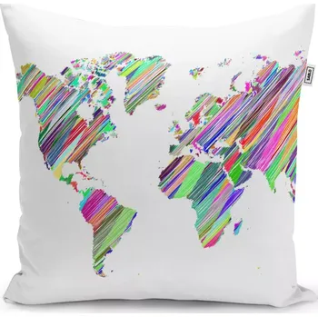 Polštář Sablio Polštář Barevné světadíly - 50x50 cm