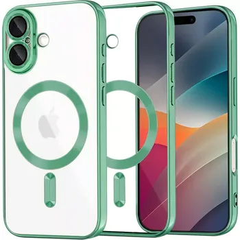 Pouzdro na mobilní telefon Kryt iPhone 17 Techsuit Luxury Crystal MagSafe - světle zelený