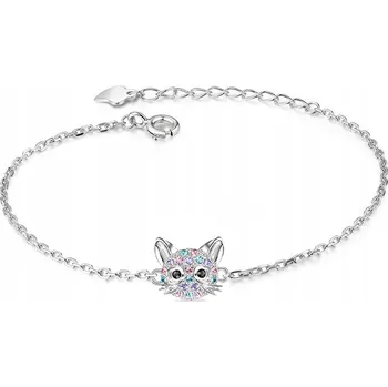 Náramek STŘÍBRNÝ NÁRAMEK KOČKA PRO DÍVKU