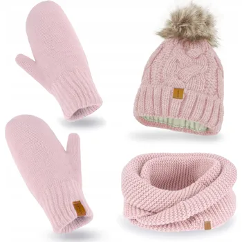 Čepice NANDY Dámská Zimní Sada Čepice + Nákrčník + Rukavice Teplá Zimní Souprava