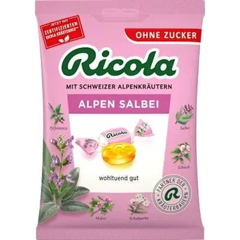 Bonbon RICOLA Alpen Salbei bylinné bonbóny bez cukru s alpskou šalvějí a vitamínem C