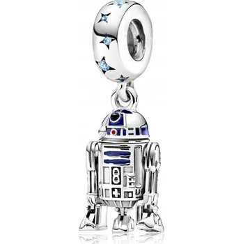 Přívěsek Přívěsek STŘÍBRO 925 Charms Korálek Star Wars R2-D2 Hvězdné Války