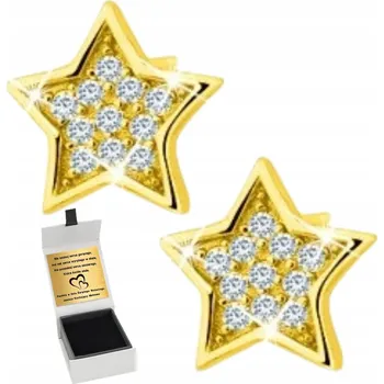 Náušnice POZLACENÉ GRAVÍROVÁNÍ NÁUŠNICE S HVĚZDOU A GRAVÍROU