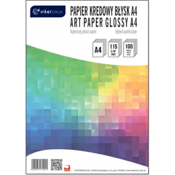 Kancelářský papír Křídový papír A4 lesklý 115 g, 100 listů, Interdruk Wspaniała
