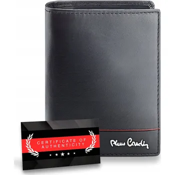 Peněženka Pánská kožená peněženka Pierre Cardin černá vertikální s RFID ochranou, 12 přihrádek