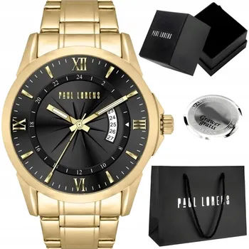 Hodinky Pánské hodinky Paul Lorens TRISTOR s datumovkou - ocelový náramek gravírování