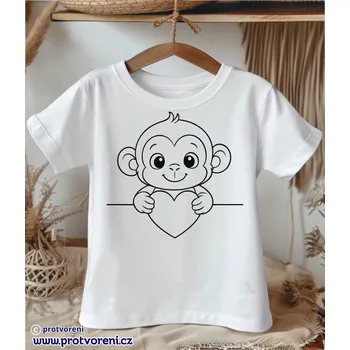 Tričko k vybarvení, dětské, OPIČKA se srdíčkem, 1 ks zvolte VELIKOST trička ZDE:: 5/6 let Beagle