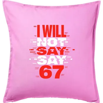 Polštář Červený - I Will Not Say SAY 67 - Polštář 50x50 - 50x50 - Pouze potah ( Růžová )