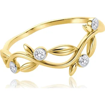 Prsten MINET Elegantní zlatý prsten s bílým zirkonem Au 585/1000 vel. 59 - 1,35g