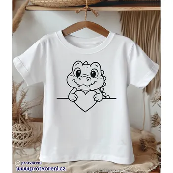 Tričko k vybarvení, dětské, KROKODÝL se srdíčkem, 1 ks zvolte VELIKOST trička ZDE:: 3/4 let Beagle