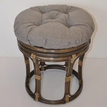 Taburet Ratanová taburetka velká hnědá Šedý melír