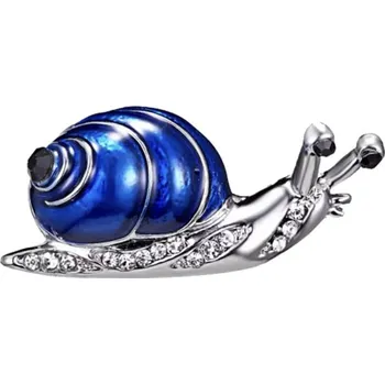 Brož Placka brož modrý šnek 35x15mm