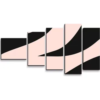 Obraz Sablio Obraz - 5-dílný Růžový vzor zebry - 100x60 cm