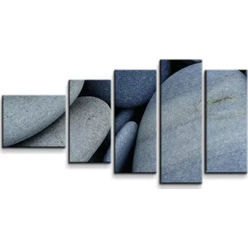 Obraz Sablio Obraz - 5-dílný Černé kameny - 100x60 cm