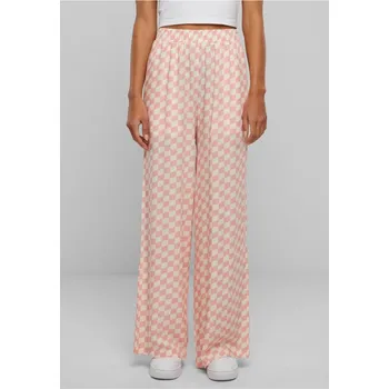 Dámské kalhoty Ladies Viscose Resort Pants - lemonadepinkcheck XXL