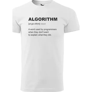 Pánské tričko Sablio Tričko s potiskem Algorithm - bílé S