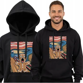 Pánská mikina MIKINA S KAPUCÍ PÁNSKÁ VTIPNÁ NA VÁNOCE DÁREK VÁNOČNÍ PERNÍK XXL