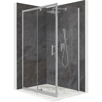 Sprchový kout obdélníková, výklopná, stříbrná, 110 x 90 cm, sklo 6 mm + povrchová úprava