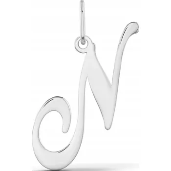 Přívěsek STŘÍBRNÝ PŘÍVĚSEK NA ŘETÍZEK PŘÍVĚSEK PÍSMENO N OZDOBNÉ STŘÍBRO 925