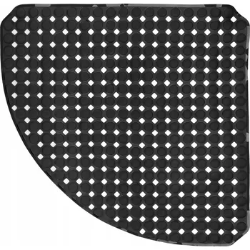 Protiskluzová rohožka do koupelny, rohová, do vany nebo sprchového koutu, 53 x 53 cm, černá