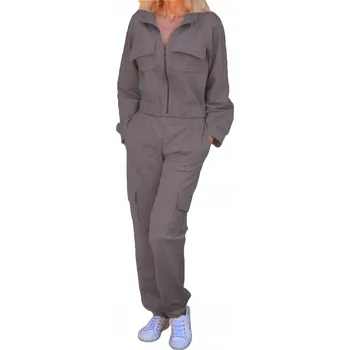 Bavlněný tepláková souprava s šedými kapsami 2XL XXL mikina se stojáčkem Mili