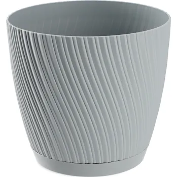 Květináč Šedý plast Květináč Kadax 18,5 cm x 18,5 x 17,1 cm
