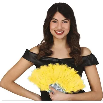 Karnevalový doplněk Vějíř Guirca 17423 žlutý 20., 30., 40. léta 20. století