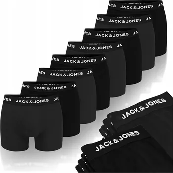 Boxerky JACK&JONES Pánské boxerky černé Antra JJ9926 Bavlna 8 kusů v balení, Velikost XL