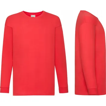Fruit of the Loom dětské tričko s dlouhým rukávem bavlna červené, velikost 104