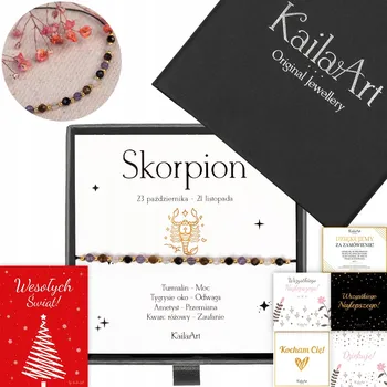 Náramek Náramek znamení zvěrokruhu ŠTÍR z přírodních kamenů na šňůrce KailaArt