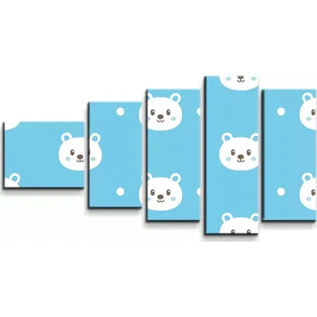 Obraz Sablio Obraz - 5-dílný Medvídci - 100x60 cm