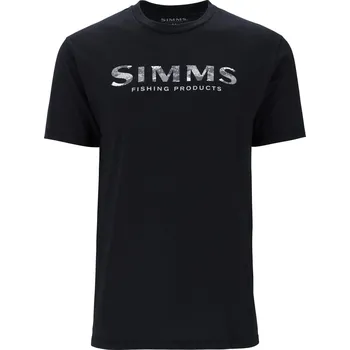 Rybářské oblečení Simms Tričko Shroud Fill Logo T-Shirt Black Velikost: L