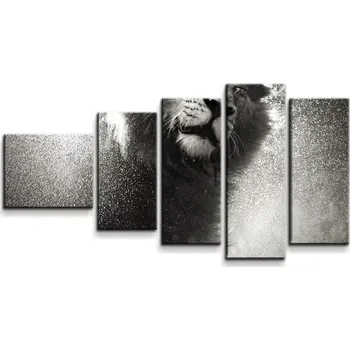 Obraz Sablio Obraz - 5-dílný Mokrý lev - 100x60 cm