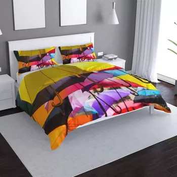 Povlečení Sablio Povlečení Deštníky - 140x200 / 90x70