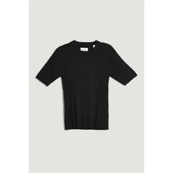 Dámský svetr SVETR GANT METALLIC RIBBED SS C-NECK BLACK