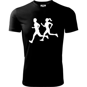 Chlapecké tričko Bezci - žena a muž (Moňas) - Dětské triko sportovní (dresovina) - 122 cm/6 let ( Černá )