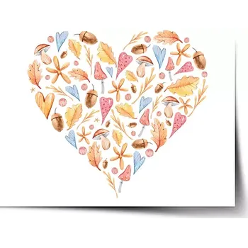 Plakát Sablio Plakát Podzimní srdce - 60x40 cm