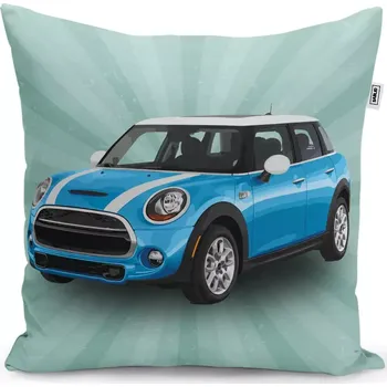 Polštář Sablio Polštář Mini sedan Zelené pozadí - 40x40 cm