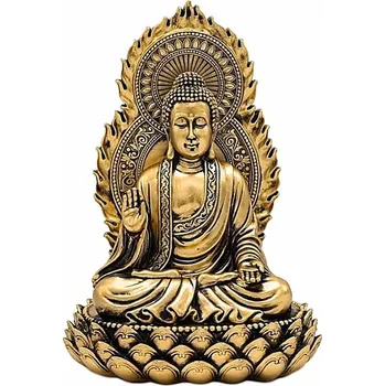 Buddha na lotosovém květu Abhaya mudra soška 27 cm cca 15,5 x 19 x 27 cm