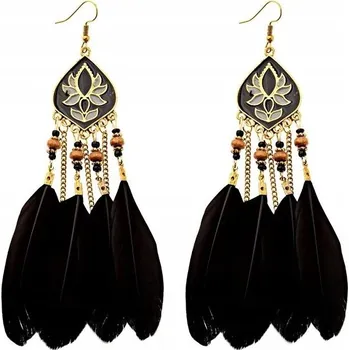 Náušnice Náušnice dámské Boho retro Visací dlouhé peříčka orientální